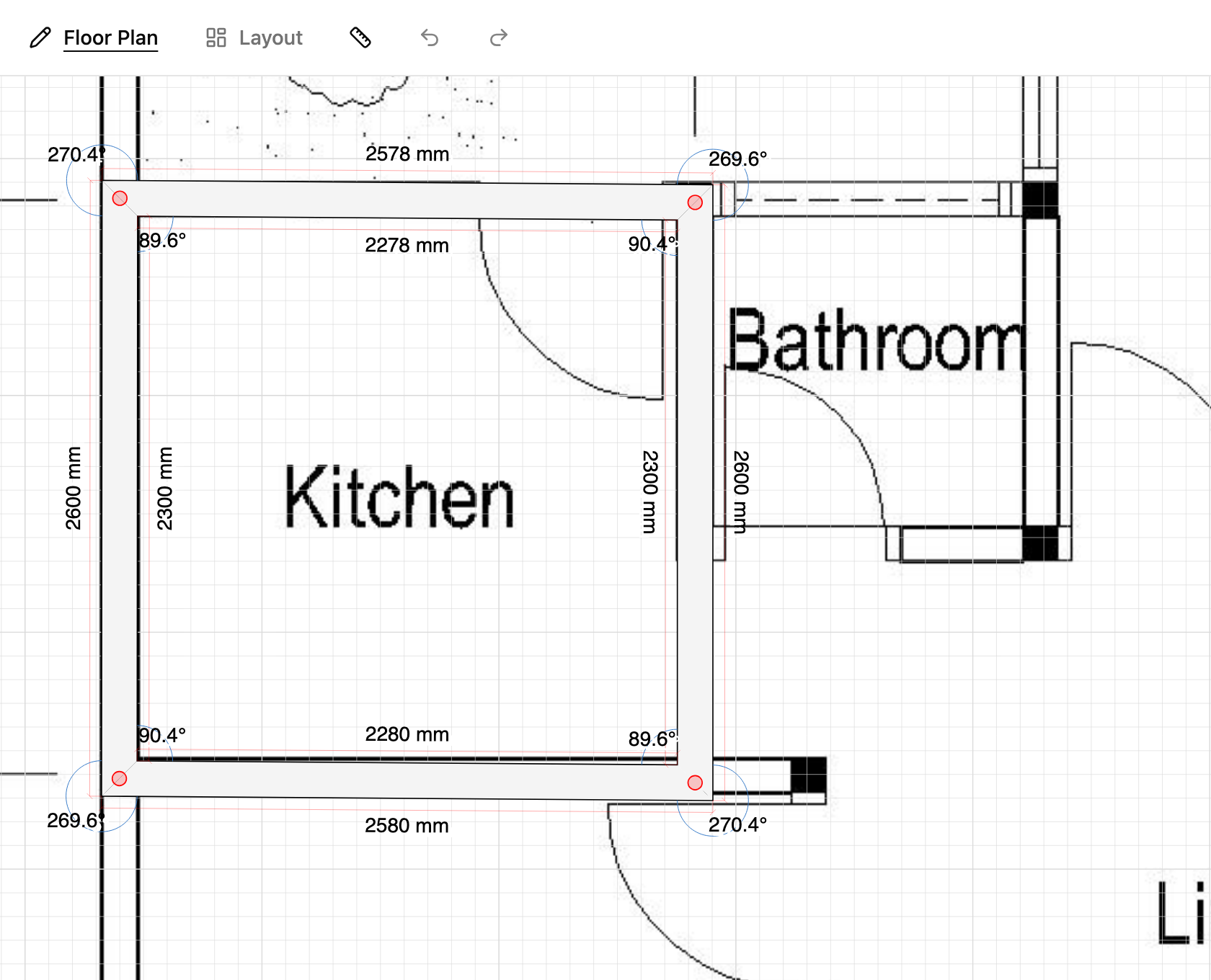 Guide image scaled to match a reference wall in TilingPlan